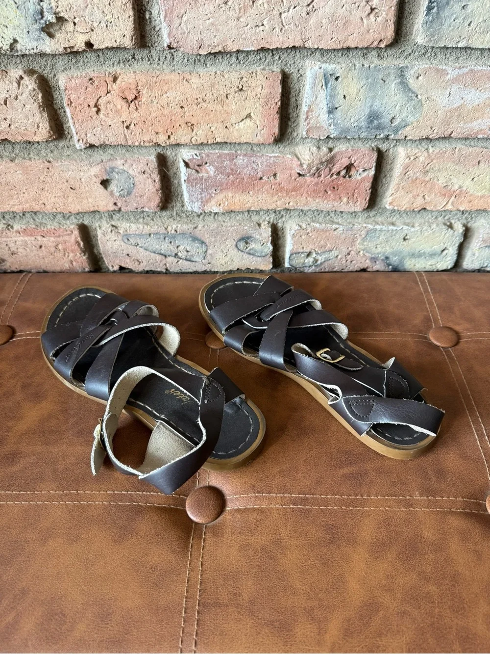 The SALT WATER Sandal Original Youth Ankle Strap Sandal Leather Sz 5
